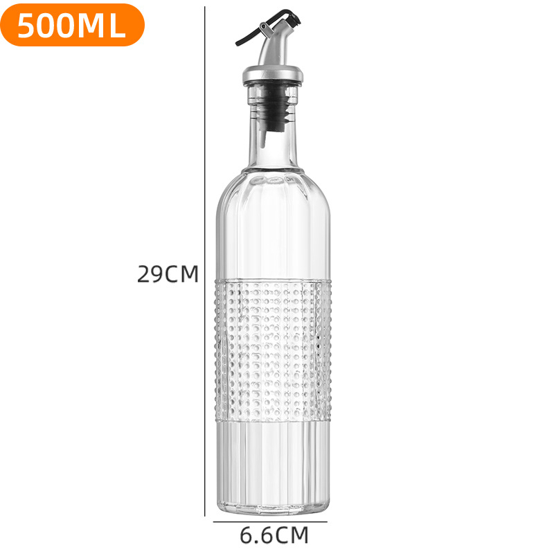 Staklena posuda za začine s tlačnim dispenserom, 500 ml, za ulje, sojin umak i ocat