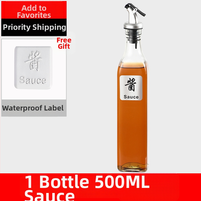 Staklena boca za ulje 500 ml za kuhinju – maslinovo ulje, soja sos, ocat, sezamovo ulje i začini, otporna na prolijevanje