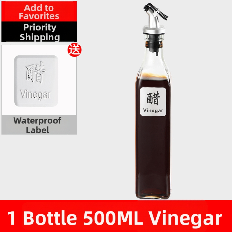 Staklena boca za ulje 500 ml za kuhinju – maslinovo ulje, soja sos, ocat, sezamovo ulje i začini, otporna na prolijevanje