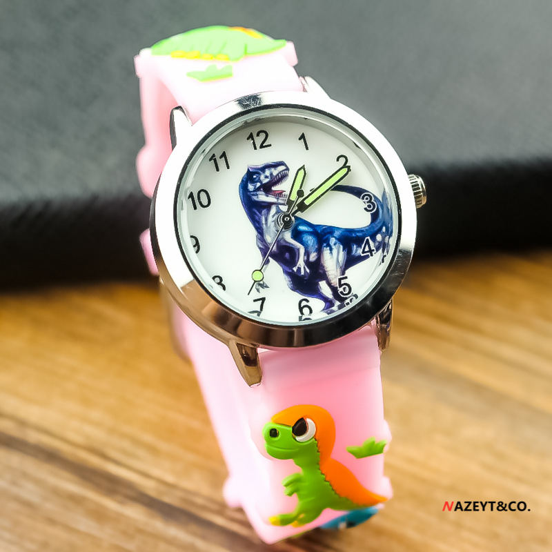 Dječji silikon sat s 3D dinosaurem, crtani dizajn