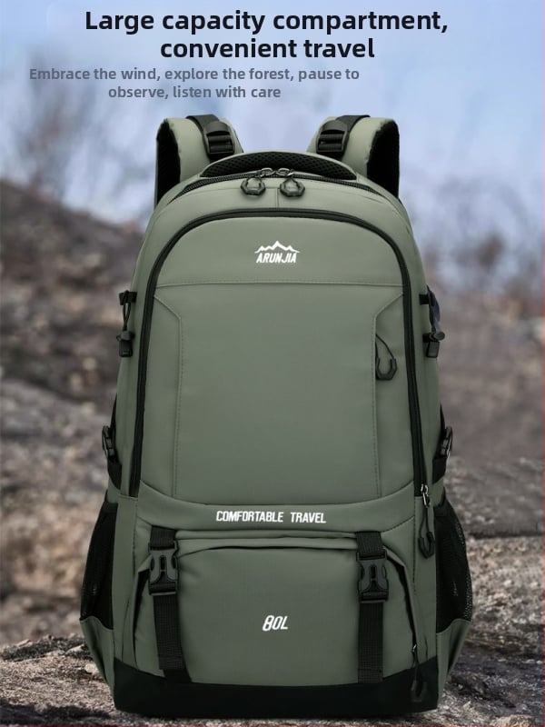 Nový outdoorový batoh pre turistiku s veľkou kapacitou na dlhé cesty, unisex, nepremokavý nylon