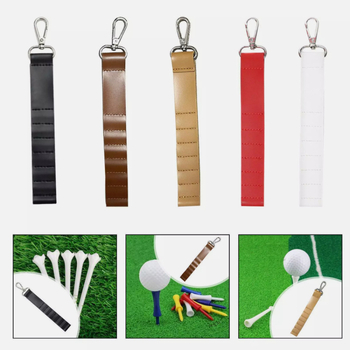Kožni držač za golf tee s klipsom za remen i plastičnim držačem za tee