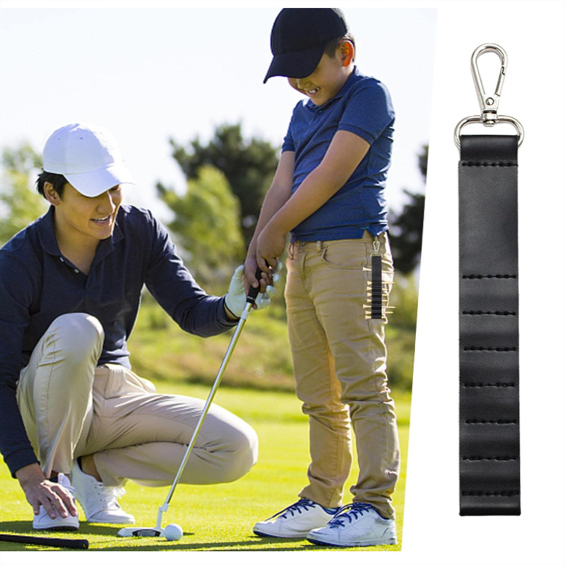 Kožni držač za golf tee s klipsom za remen i plastičnim držačem za tee