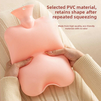 Kedves téli melegvíz-palack plüss borítással, nagy kapacitású kézmelegítő, textil hüvelybe illeszthető