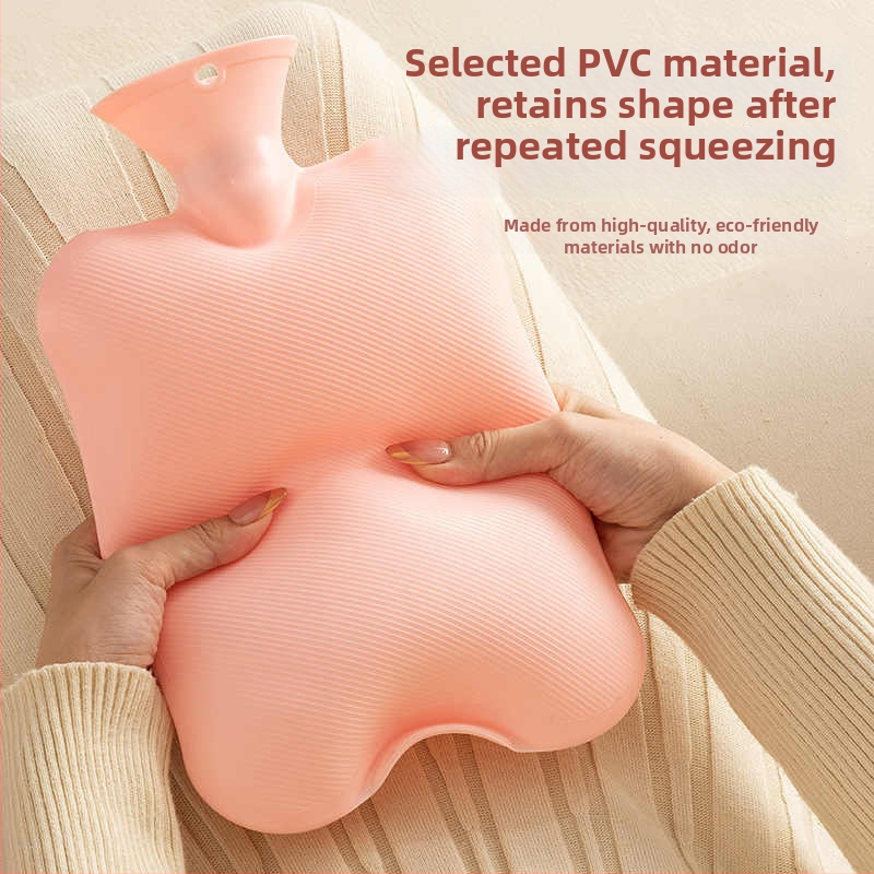 Kedves téli melegvíz-palack plüss borítással, nagy kapacitású kézmelegítő, textil hüvelybe illeszthető
