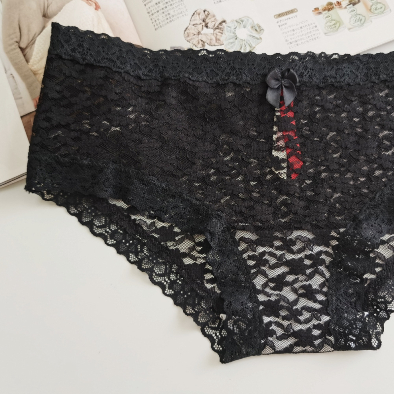 Višebojne seksi ženske gaćice od čipke, potpuno čipkaste, prozirne, mekane i udobne, naglašavaju krivulje, ružičasta