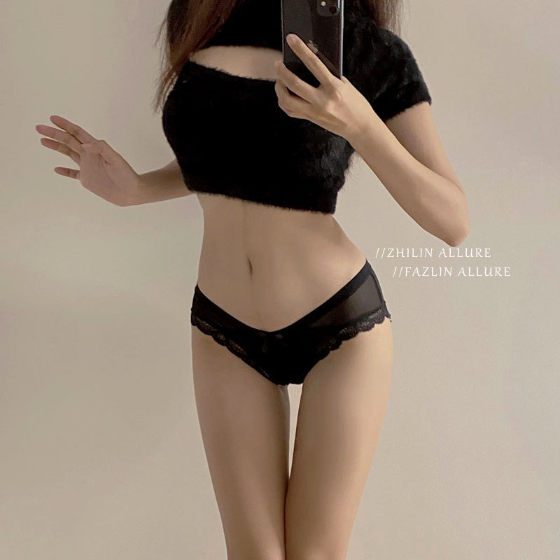 Seksi mrežaste gaćice s čipkastim rubom, niski struk