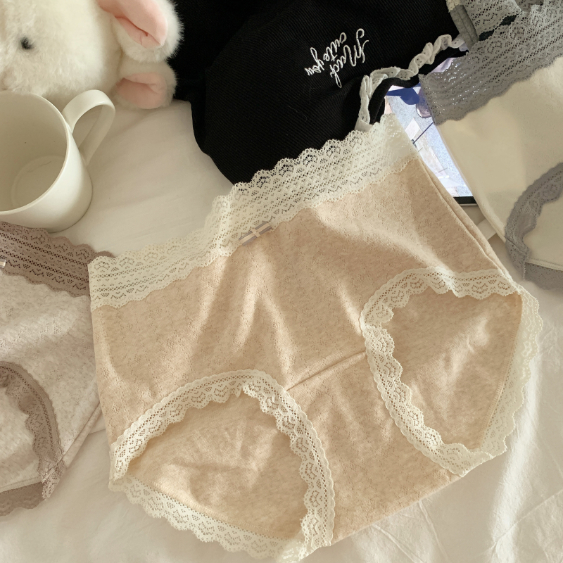 10A antibakterijske ženske gaćice s produženim međunožjem, čipka, francuski stil