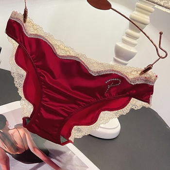 Francuski stil satin čipka, seksi ženske gaćice s niskim strukom, bezšivne