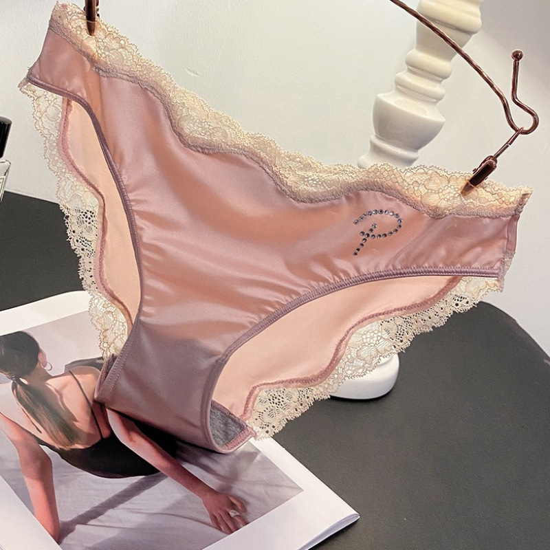 Francuski stil satin čipka, seksi ženske gaćice s niskim strukom, bezšivne