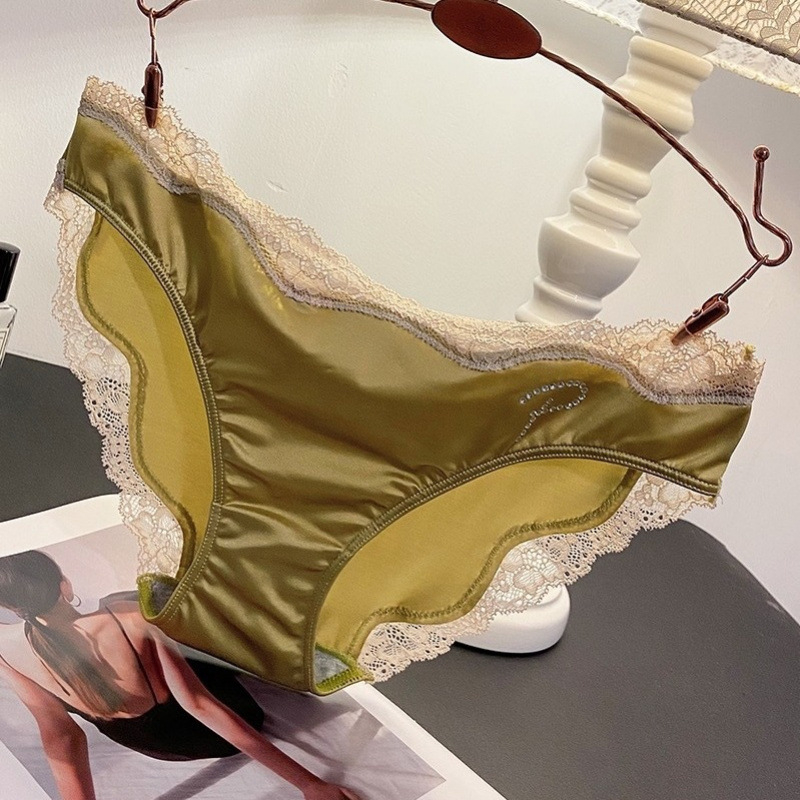 Francuski stil satin čipka, seksi ženske gaćice s niskim strukom, bezšivne