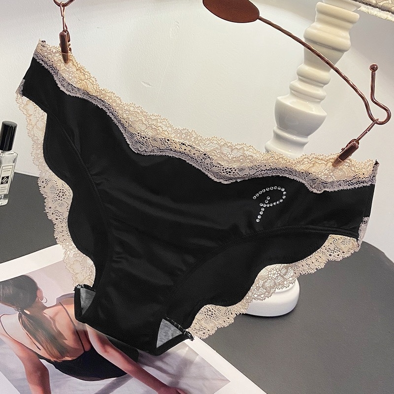 Francuski stil satin čipka, seksi ženske gaćice s niskim strukom, bezšivne