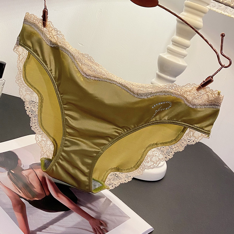 Francuski stil satin čipka, seksi ženske gaćice s niskim strukom, bezšivne