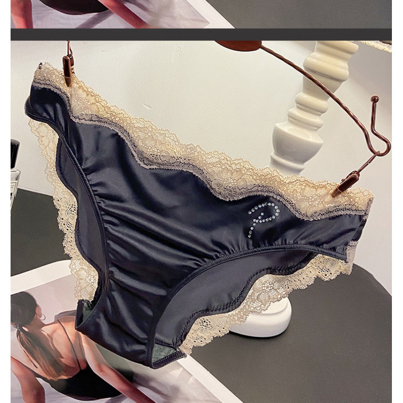 Francuski stil satin čipka, seksi ženske gaćice s niskim strukom, bezšivne