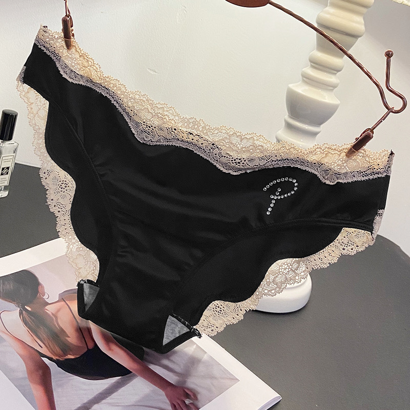 Francuski stil satin čipka, seksi ženske gaćice s niskim strukom, bezšivne
