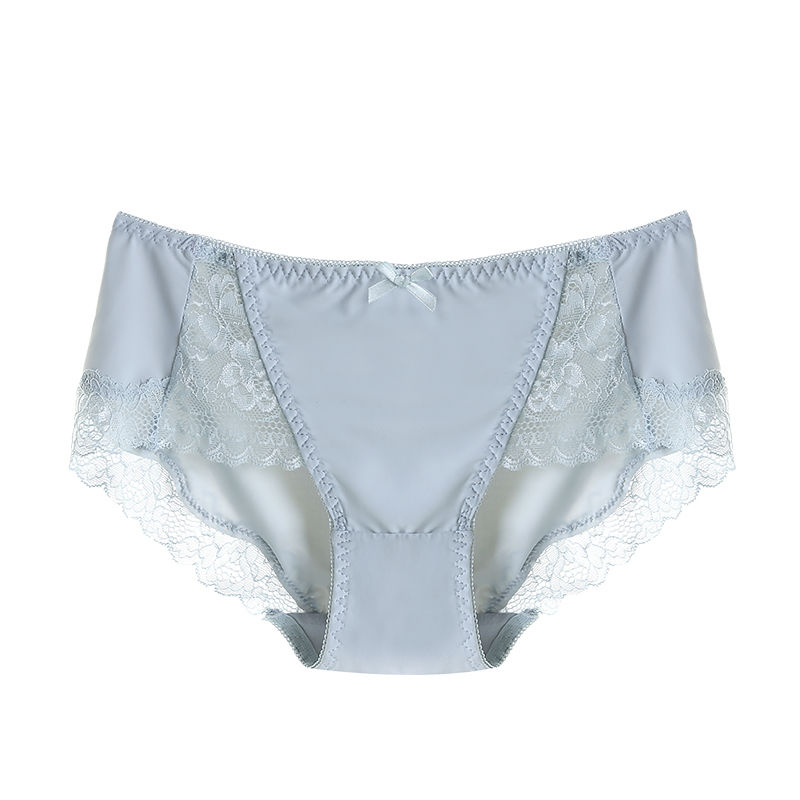 Ženske gaćice od ice silk, srednji pojas, čipkan rub, prozračnost, antibakterijske, velike veličine