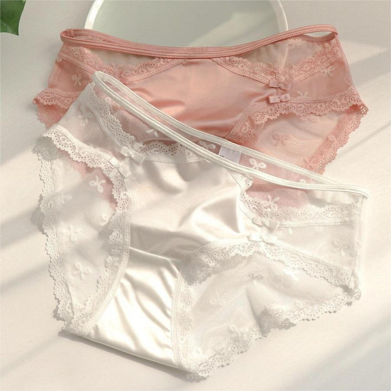 Francuske saten mrežaste čipke bikini gaćice, prozračna