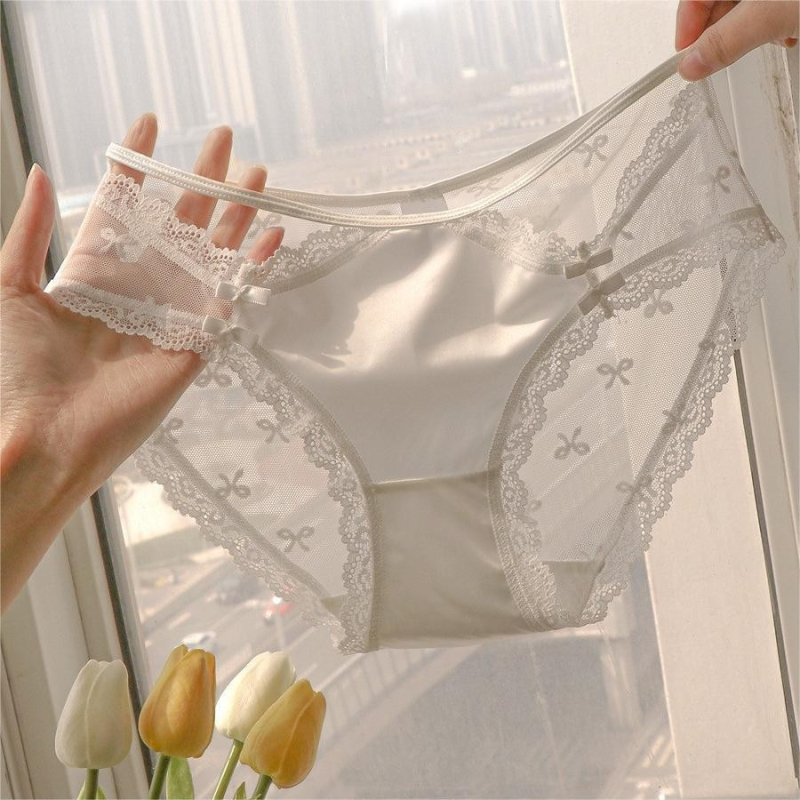 Francuske saten mrežaste čipke bikini gaćice, prozračna