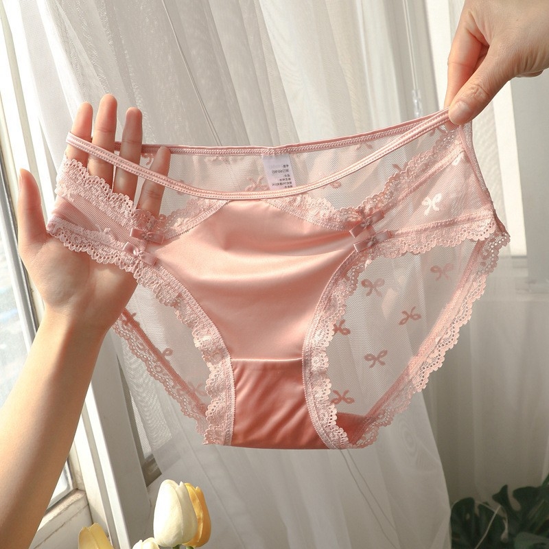 Francuske saten mrežaste čipke bikini gaćice, prozračna