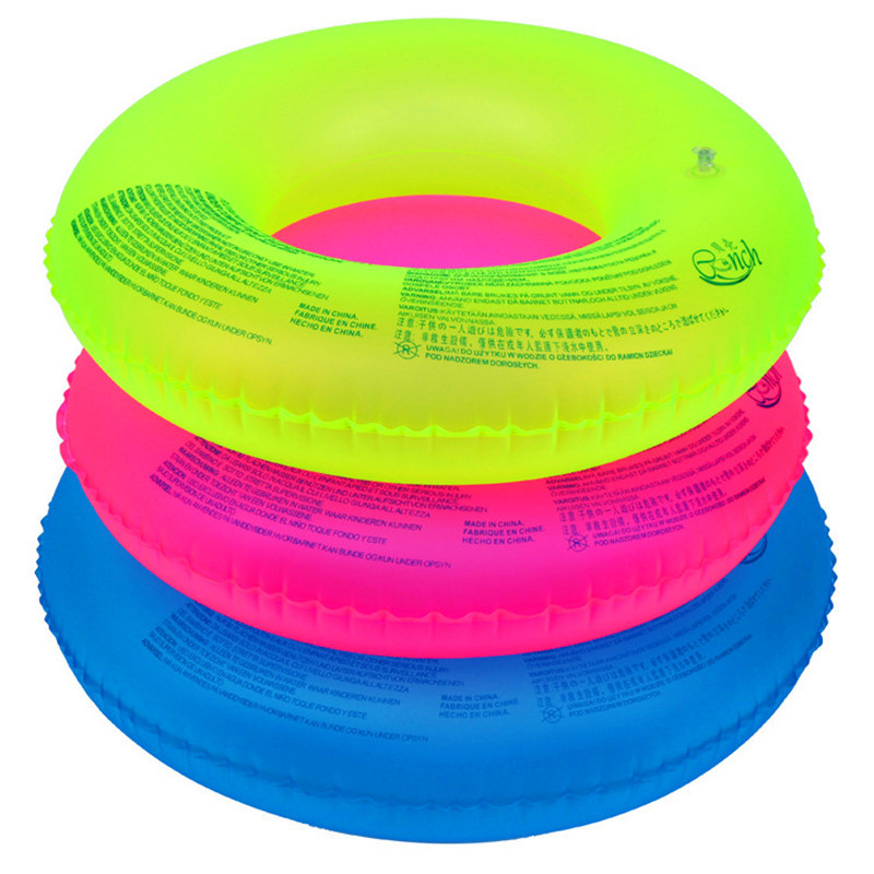 Felnőtt neonfényes fluoreszkáló felfújható úszó gyűrű, vastag PVC, medencébe