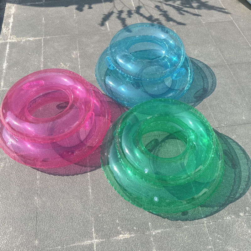 Felnőtt neonfényes fluoreszkáló felfújható úszó gyűrű, vastag PVC, medencébe