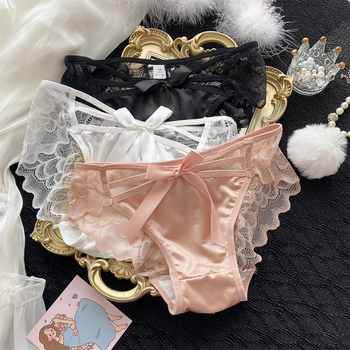 Ženske gaćice s izrezima, prozračna ice-silk tkanina, plus veličina, niski struk, trokutasti kroj