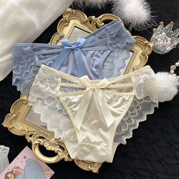 Ženske gaćice s izrezima, prozračna ice-silk tkanina, plus veličina, niski struk, trokutasti kroj