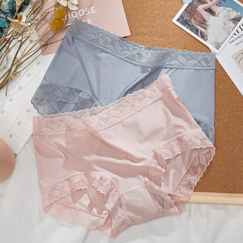 Ženske gaćice Ice Silk, srednji struk, plus veličina, oblikovanje trbuha i podizanje bokova, antibakterijska pamukova podstava, prozračna čipka