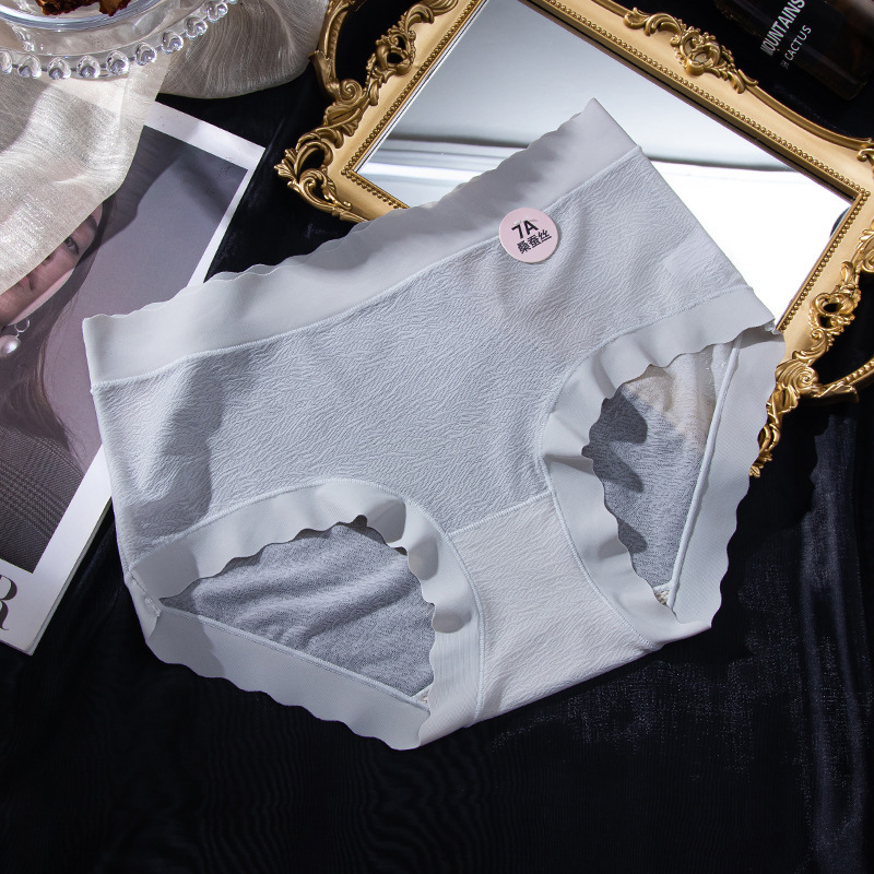 7A Mulberry Silk antibakterijske ženske gaćice s valovitim rubom, bez vidljivih šavova, lagane i prozračne, srednji porast