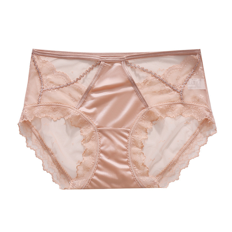 Francuski retro čipkaste ženske gaćice od ice silk materijala, prozračne i antibakterijske