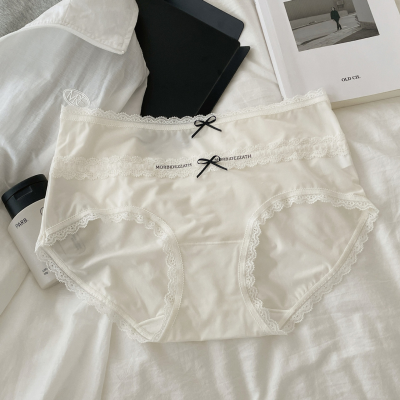 Izuzetno tanke ženske gaćice od ice silk s čipkastim rubom i mašnicom, hip briefs kroj, 7A antibakterijski modal preponska zona