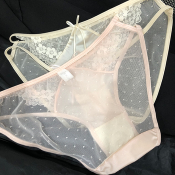 Francuski saten s proreznim dizajnom i trakicama, ženske čipkaste gaćice od ice silk, 2024 novi model, japanski stil