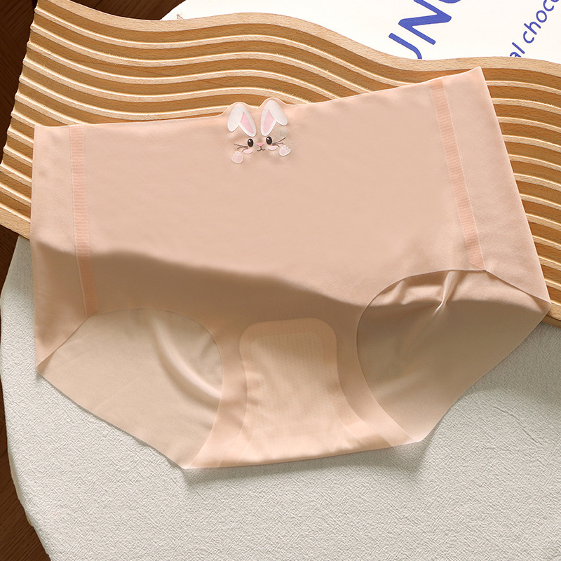 Ljeto ultra-tanko 10D ice silk bezšivne antibakterijske ženske gaćice s srednjim pojasom, jednodijelne, 7A