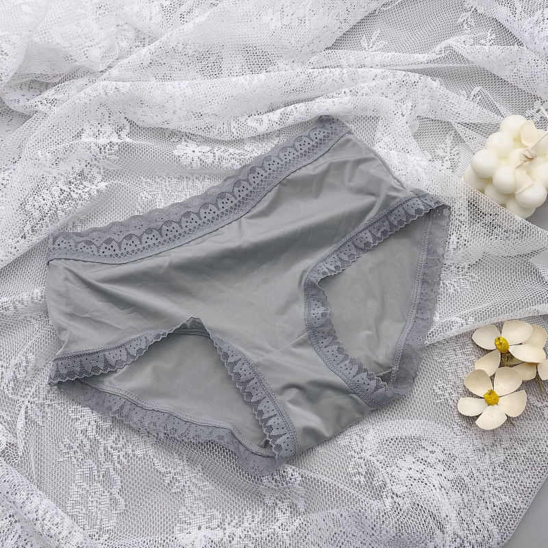 Nova ženska čipkasta gaćice – prozračna, bezšivna, pamuk podstava, Graphene Ice Silk