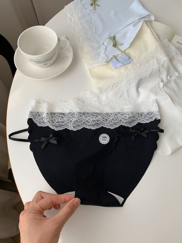 Ženske gaćice od ice silk s čipkom, antibakterijske, niski struk, prozračne, brzo sušeće