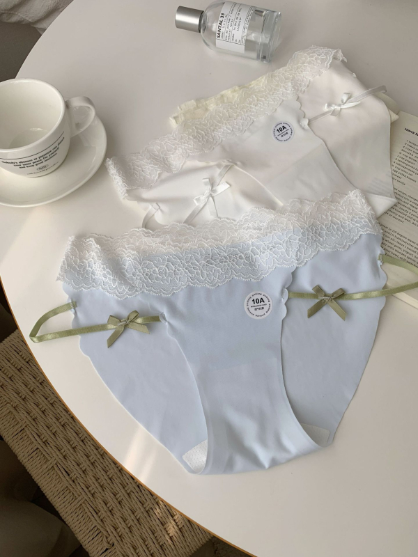 Ženske gaćice od ice silk s čipkom, antibakterijske, niski struk, prozračne, brzo sušeće