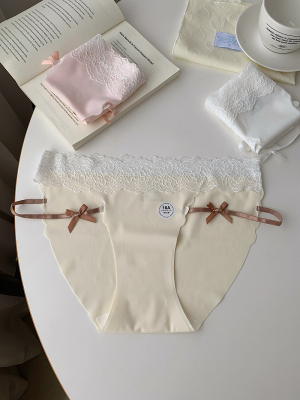 Ženske gaćice od ice silk s čipkom, antibakterijske, niski struk, prozračne, brzo sušeće
