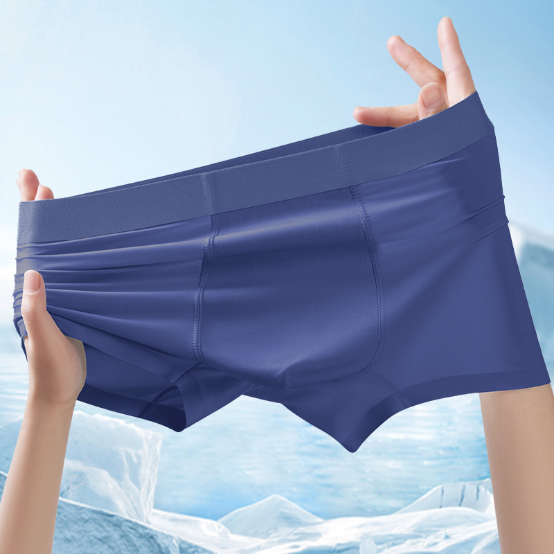 Cainuo kaf muške gaćice od ice silk, ljetne rashlađujuće i prozračne, antibakterijske, jednobojne, plus veličina