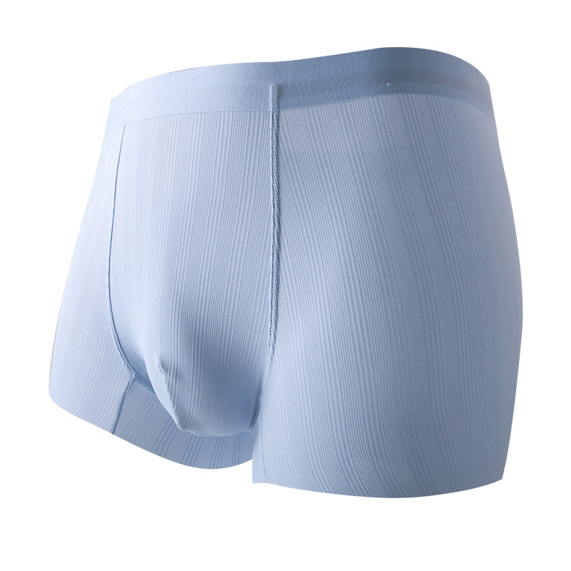 Muške bokserice od ice silk s mrežom jacquard, ultra tanke, antibakterijske, prozračne, bez šavova, srednji pojas