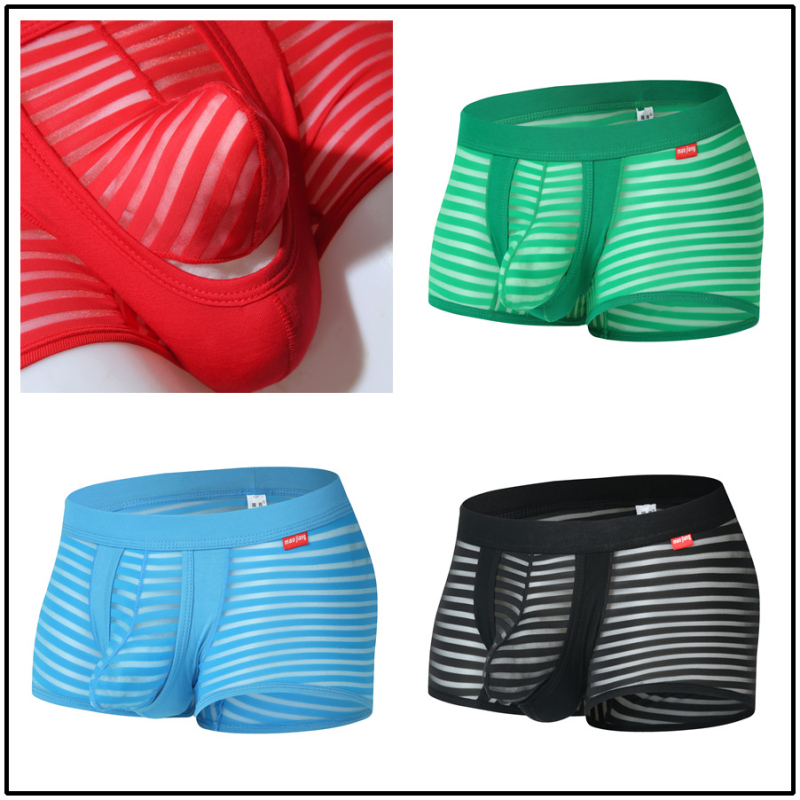 Muške seksi bokserice s prugama od Ice Silk, prozračne, model 2101