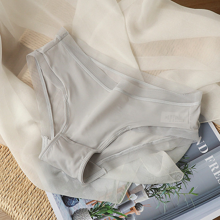 NC8375 Gaćice od Ice Silk mrežaste s čipkastim rubom, niski pas, za žene