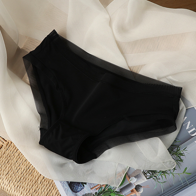 NC8375 Gaćice od Ice Silk mrežaste s čipkastim rubom, niski pas, za žene