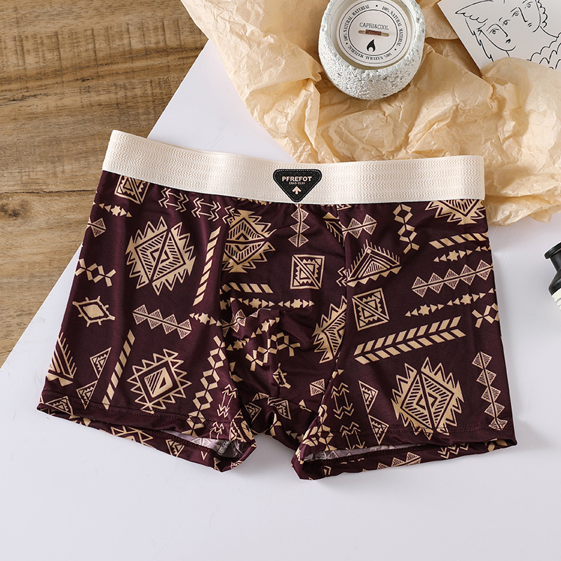 Muške bokserice u američkom retro stilu, Ice Silk, prozračne i nježne prema koži, srednje visine struka