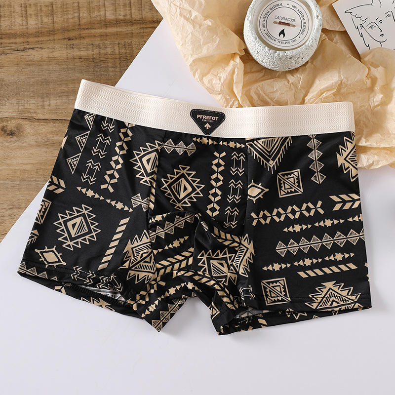 Muške bokserice u američkom retro stilu, Ice Silk, prozračne i nježne prema koži, srednje visine struka