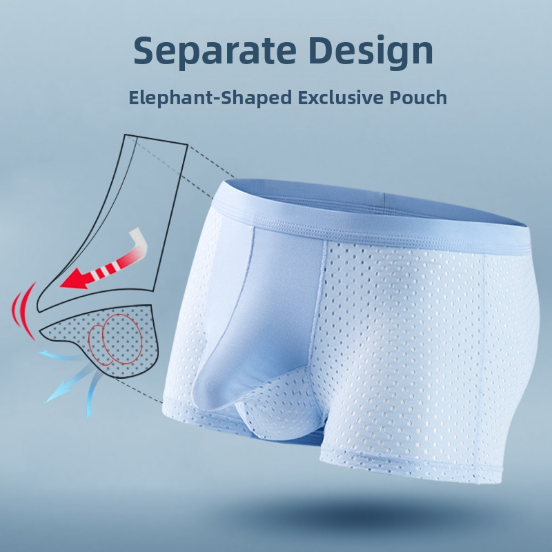 Ljetne ultra-tanke muške gaćice od ice silk mrežastog dizajna, prozračan i brzo sušeći boxer briefs