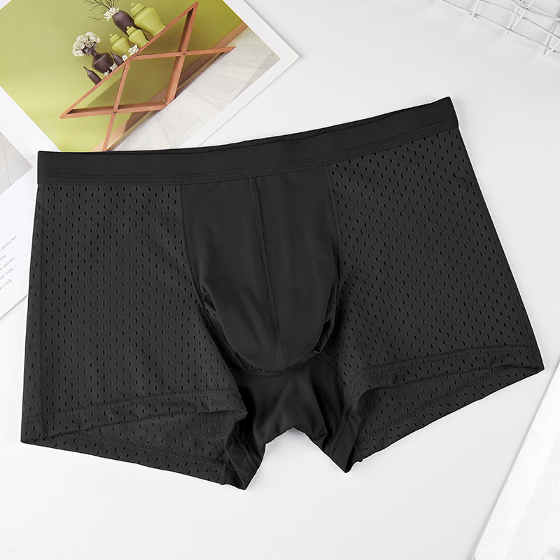 Ljetne ultra-tanke muške gaćice od ice silk mrežastog dizajna, prozračan i brzo sušeći boxer briefs