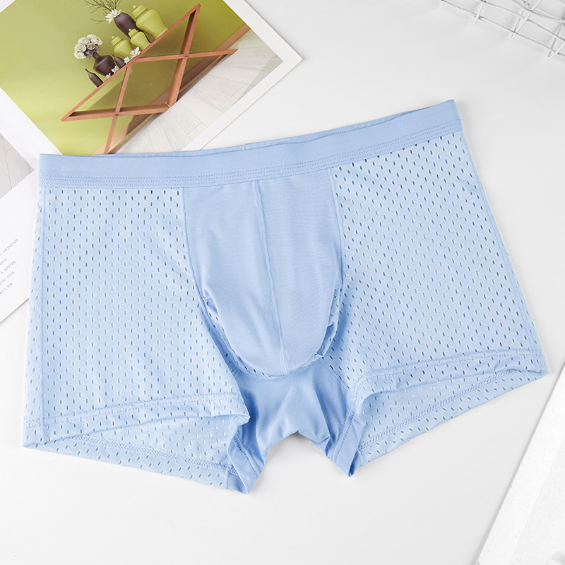 Ljetne ultra-tanke muške gaćice od ice silk mrežastog dizajna, prozračan i brzo sušeći boxer briefs