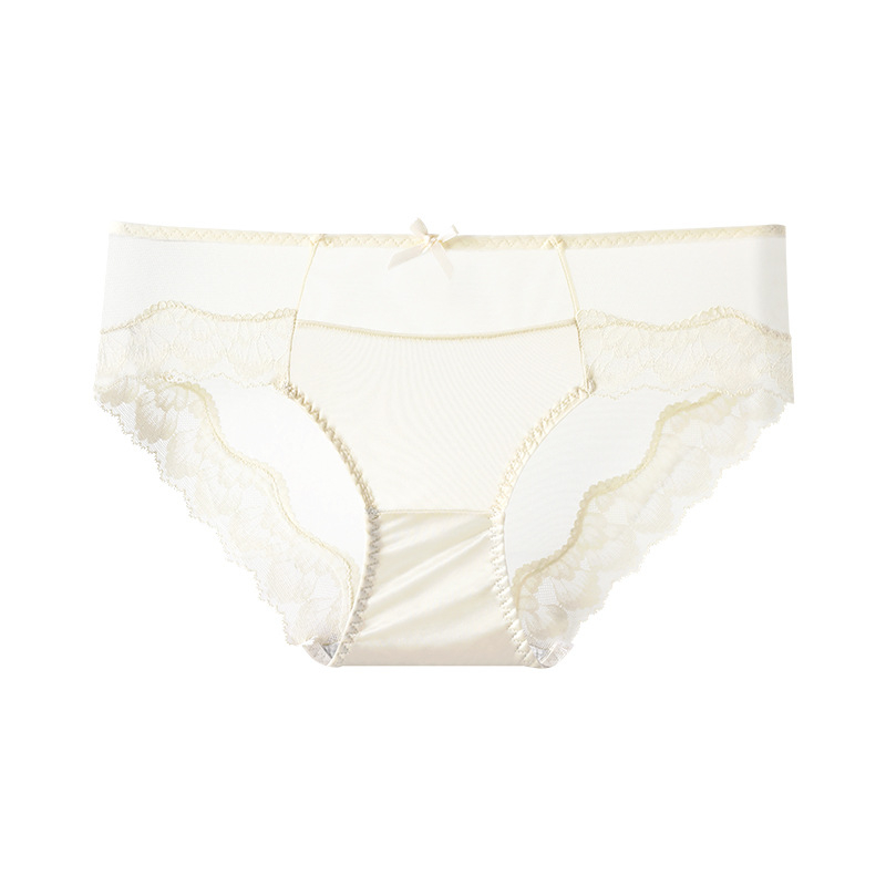 Ženske gaćice od čipke ice silk, srednji struk, prozračne, tanke