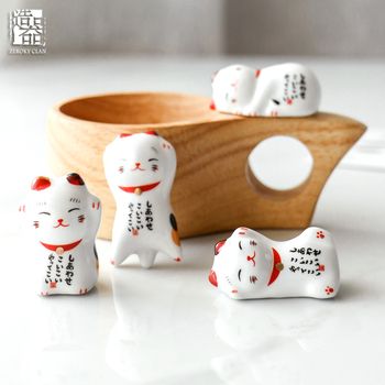 ZAKKA japanski keramički držač za štapiće s mačkom Maneki-Neko, sladak ukras
