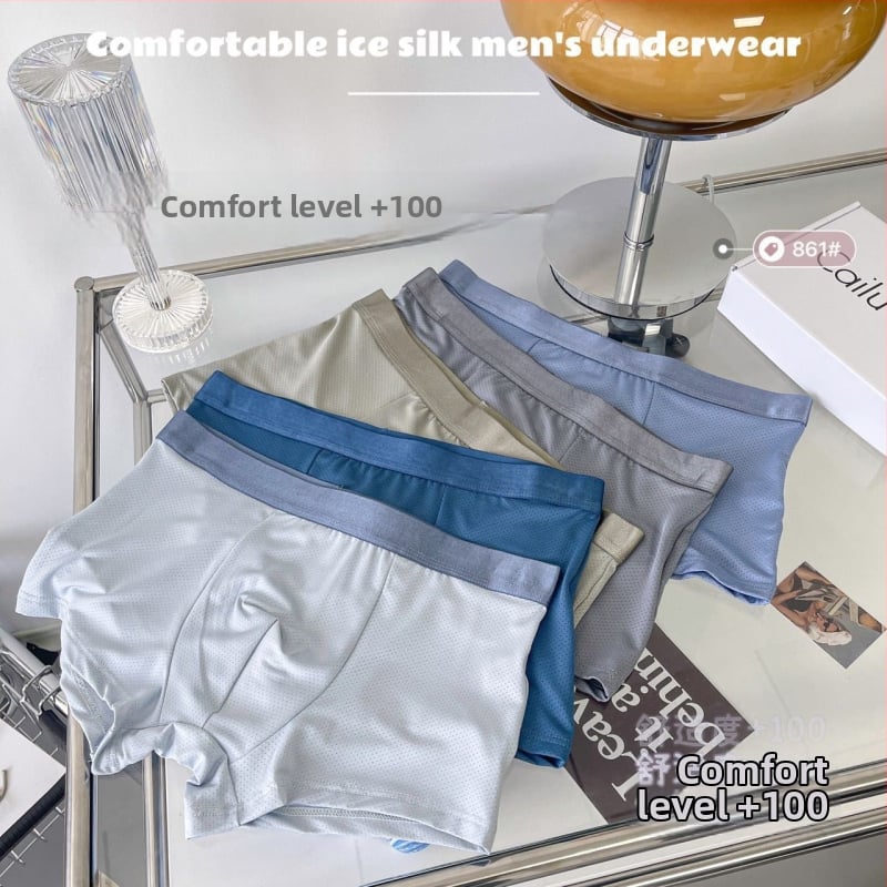 Ljetne muške boxerice od ice silk mreže, prozračne, antibakterijske, lagane i brzo sušeće